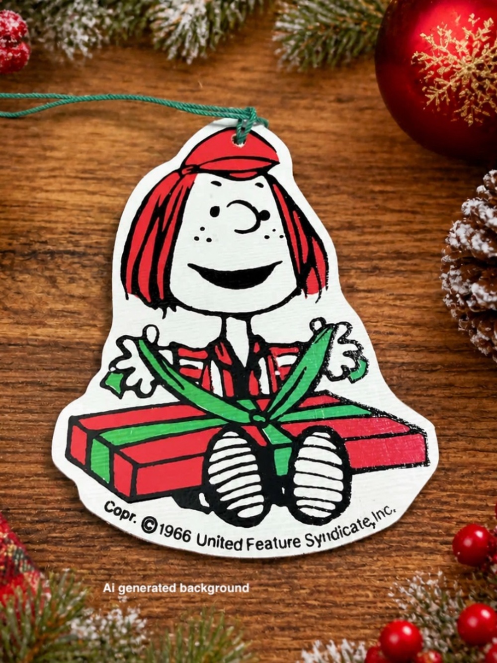 1966 UNITED FEATURE SYNDICATE, INC. Peanuts Peppermint Patty Ornament